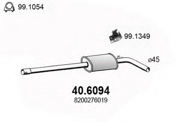 ASSO 406094 Середній глушник вихлопних газів