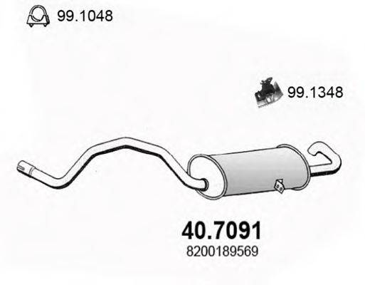 Глушник вихлопних газів кінцевий ASSO 40.7091