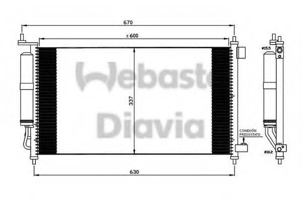 Конденсатор, кондиціонер WEBASTO 82D0225564A