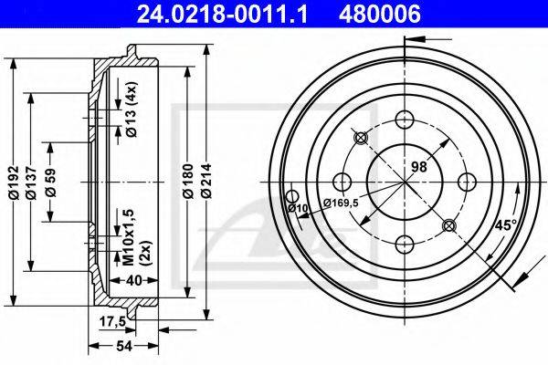 Гальмівний барабан ATE 24.0218-0011.1