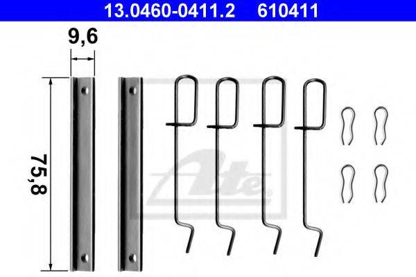 ATE 13046004112 Комплектуючі, колодки дискового гальма
