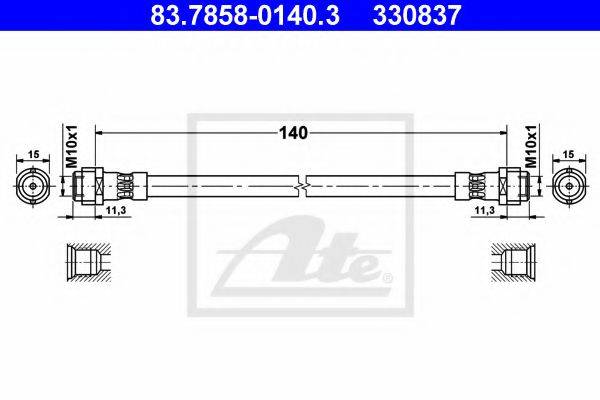 ATE 83785801403 Гальмівний шланг