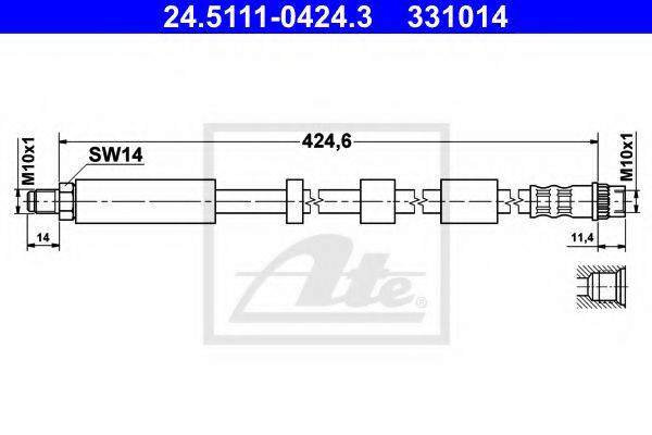 Гальмівний шланг ATE 24.5111-0424.3