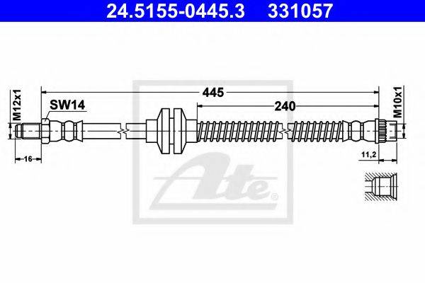 Гальмівний шланг ATE 24.5155-0445.3