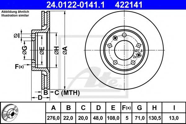 Тормозной диск ATE 24.0122-0141.1