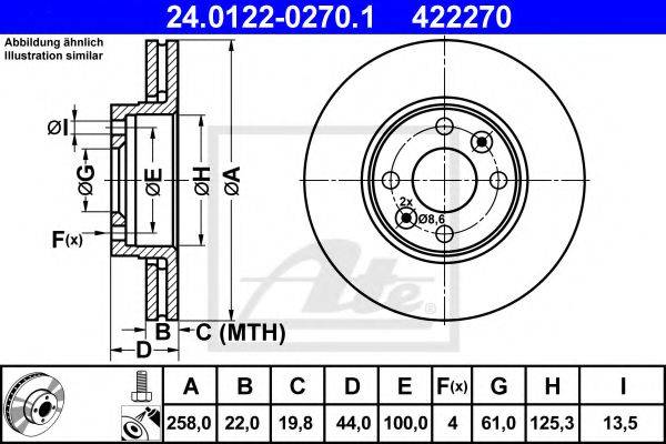 Тормозной диск ATE 24.0122-0270.1