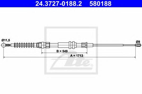 ATE 24372701882 Трос, стояночная тормозная система