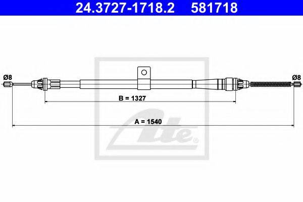 Трос, стоянкова гальмівна система ATE 24.3727-1718.2