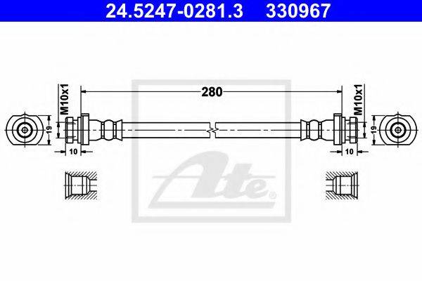 Гальмівний шланг ATE 24.5247-0281.3