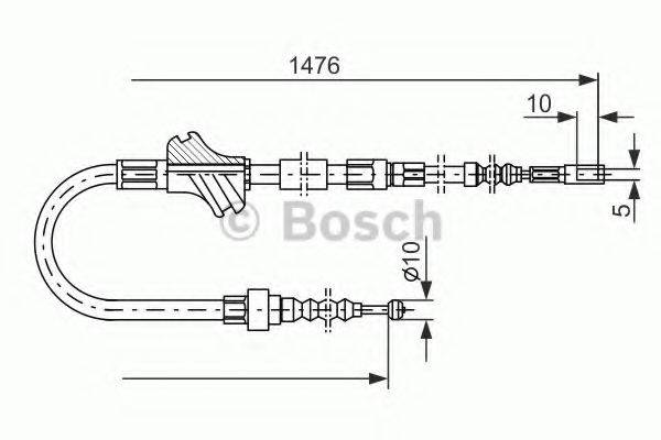 BOSCH 1987477064 Трос, стояночная тормозная система