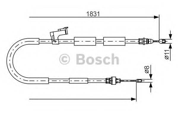 BOSCH 1987482058 Трос, стоянкова гальмівна система