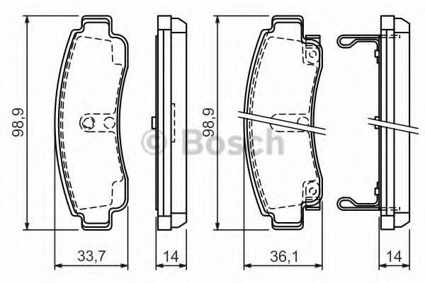 BOSCH 0986424299 Комплект гальмівних колодок, дискове гальмо