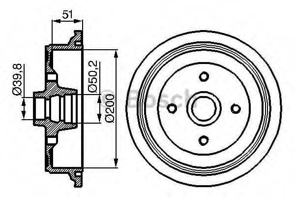 BOSCH 0986477016 Тормозной барабан