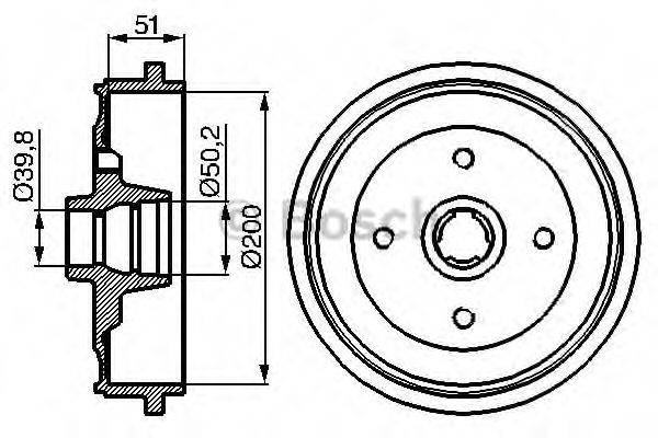 BOSCH 0986477053 Тормозной барабан