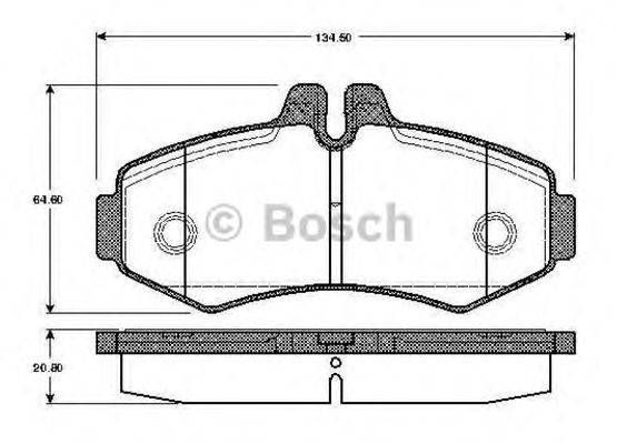 BOSCH 0986TB2045 Комплект гальмівних колодок, дискове гальмо