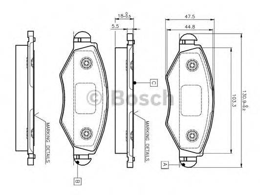 BOSCH 0986TB2316 Комплект гальмівних колодок, дискове гальмо