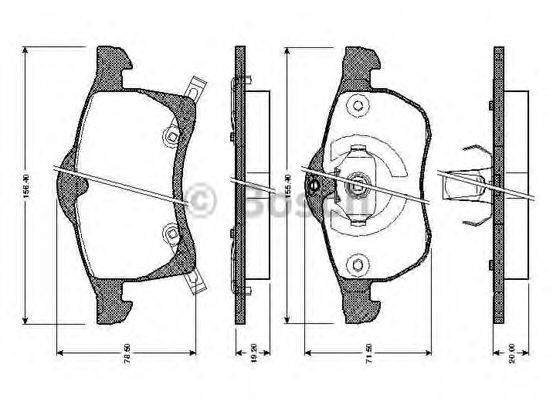 BOSCH 0986TB2335 Комплект гальмівних колодок, дискове гальмо