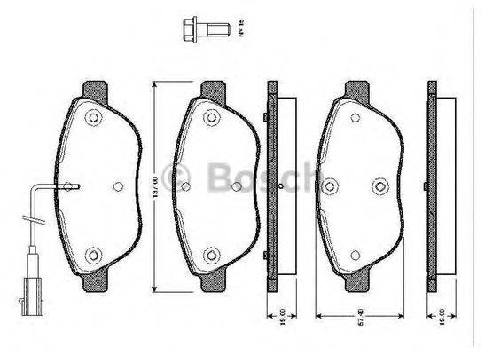 BOSCH 0986TB2415 Комплект гальмівних колодок, дискове гальмо