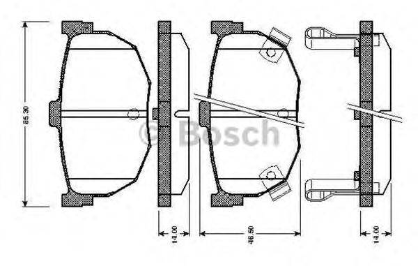 BOSCH 0986TB2619 Комплект гальмівних колодок, дискове гальмо