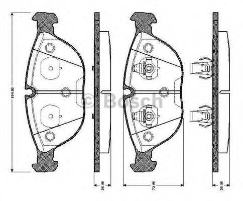 BOSCH 0986TB2744 Комплект гальмівних колодок, дискове гальмо