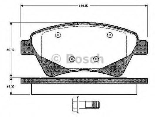 BOSCH 0986TB2852 Комплект гальмівних колодок, дискове гальмо