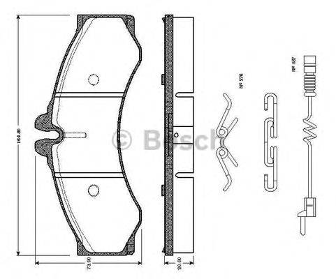 BOSCH 0986TB2037 Комплект гальмівних колодок, дискове гальмо