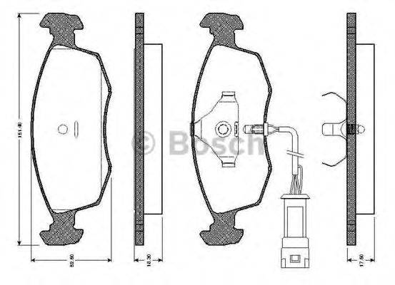 BOSCH 0986TB2092 Комплект гальмівних колодок, дискове гальмо