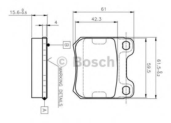 Комплект гальмівних колодок, дискове гальмо BOSCH 0 986 TB2 125