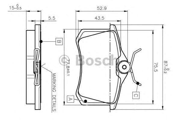 BOSCH 0986TB2140 Комплект тормозных колодок, дисковый тормоз