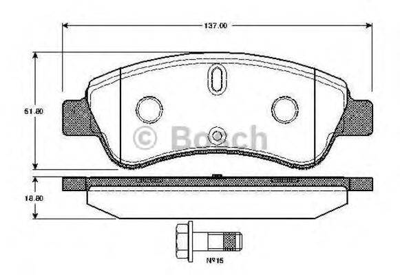 BOSCH 0986TB2407 Комплект гальмівних колодок, дискове гальмо