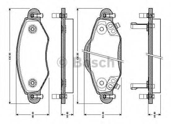 BOSCH 0986TB2443 Комплект гальмівних колодок, дискове гальмо