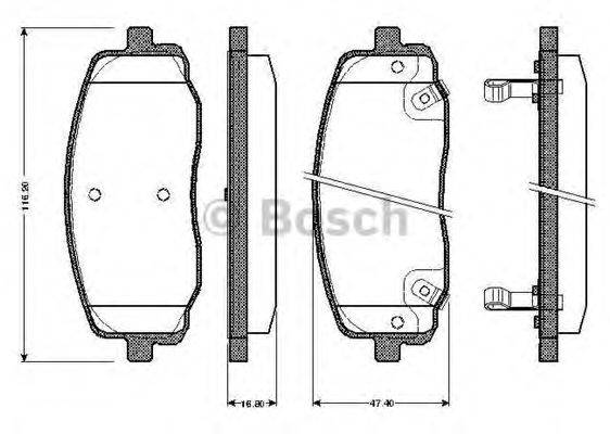 BOSCH 0986TB2891 Комплект гальмівних колодок, дискове гальмо