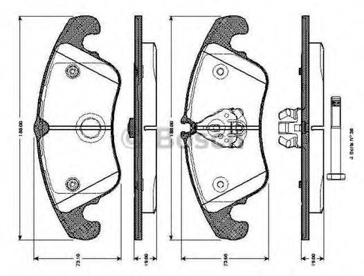 BOSCH 0986TB3032 Комплект гальмівних колодок, дискове гальмо