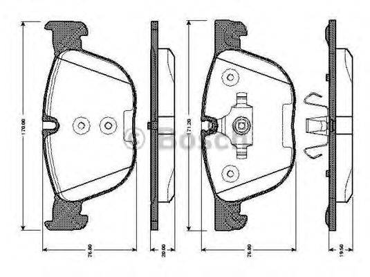 BOSCH 0986TB3035 Комплект тормозных колодок, дисковый тормоз