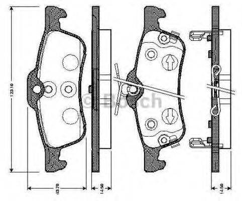 BOSCH 0986TB3073 Комплект гальмівних колодок, дискове гальмо