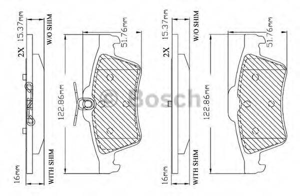 BOSCH F03B150360 Комплект гальмівних колодок, дискове гальмо