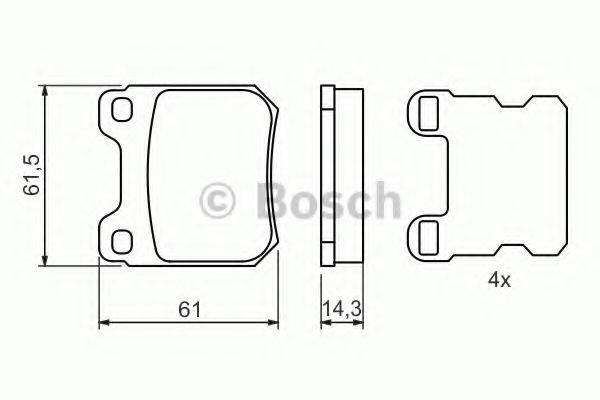 BOSCH 0986494523 Комплект гальмівних колодок, дискове гальмо