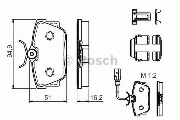 BOSCH 0986494529 Комплект тормозных колодок, дисковый тормоз