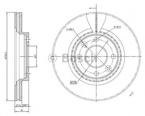 BOSCH 0986BB4287 гальмівний диск