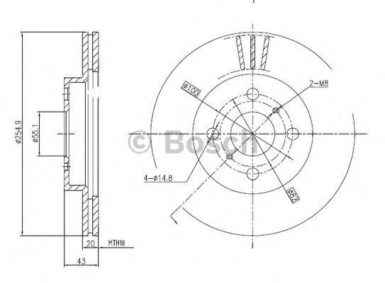 BOSCH 0986BB4298 гальмівний диск