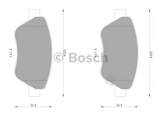 Комплект гальмівних колодок, дискове гальмо BOSCH 0 986 AB1 000