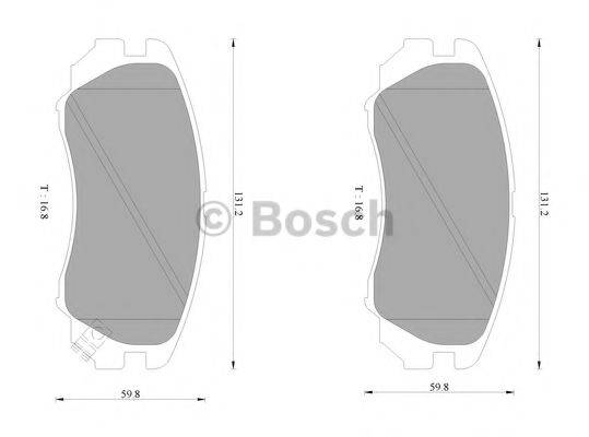 BOSCH 0986AB1019 Комплект тормозных колодок, дисковый тормоз