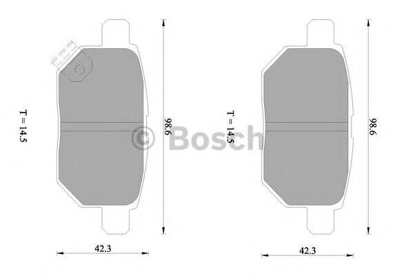 BOSCH 0986AB1453 Комплект гальмівних колодок, дискове гальмо