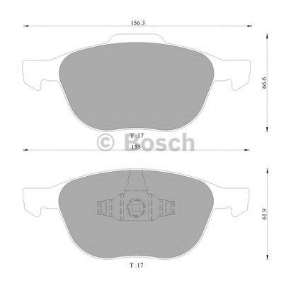 BOSCH 0986AB4580 Комплект гальмівних колодок, дискове гальмо