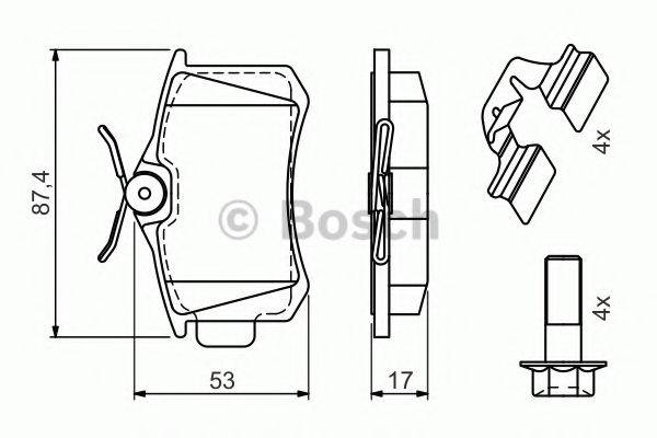 BOSCH 0986494596 Комплект тормозных колодок, дисковый тормоз