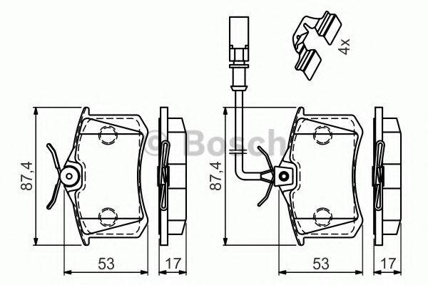 Комплект тормозных колодок, дисковый тормоз BOSCH 0 986 494 599