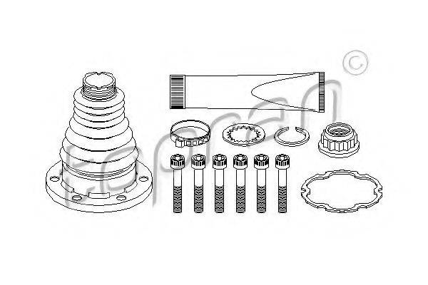 TOPRAN 108380 Комплект пильника, приводний вал