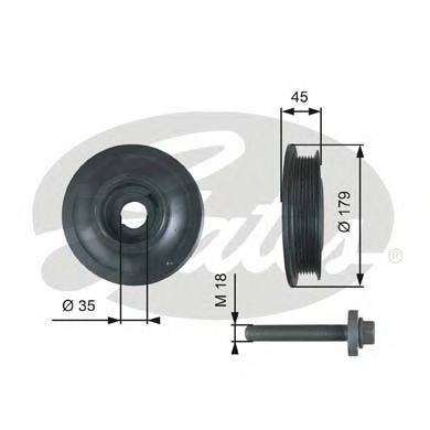 GATES TVD1012A Ремінний шків, колінчастий вал