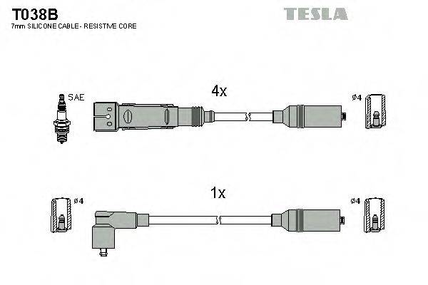TESLA T038B Комплект проводов зажигания