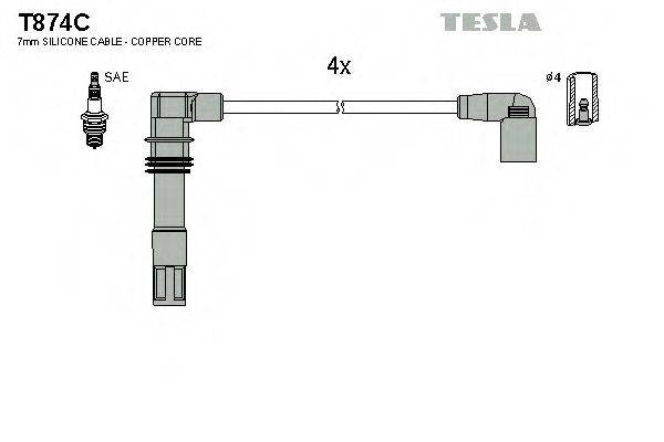 TESLA T874C Комплект дротів запалення